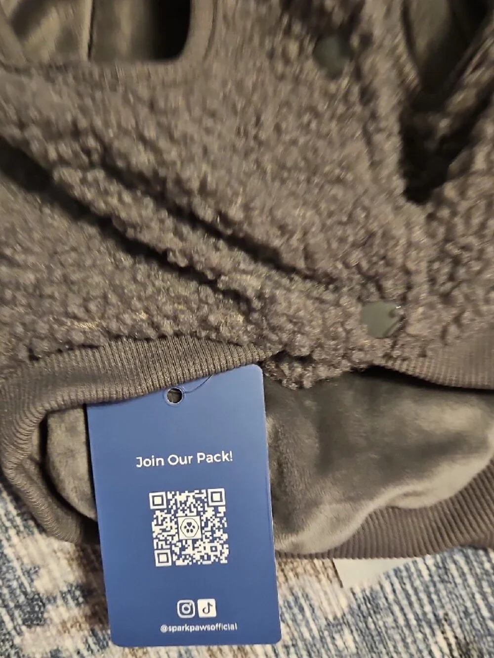 Spark Paws Gray Sherpa Dog Hoodie Never Worn Size M